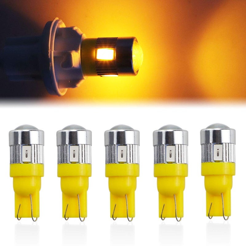 Tresound Cab Maker Roof Running Light Cover Base + 5X Amber T10 194 168 5050 LED Light Bulbs for Chevy/GMC C1500 C2500 C3500 K1500 K2500 K3500 1988-2000 Pickup Trucks 264159BK - Image 3